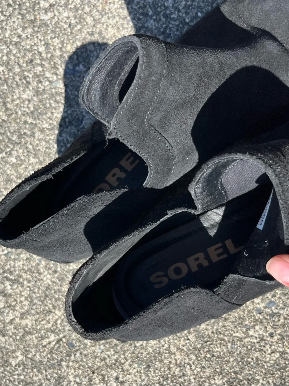 Sorel Black Suede Ankle Booties